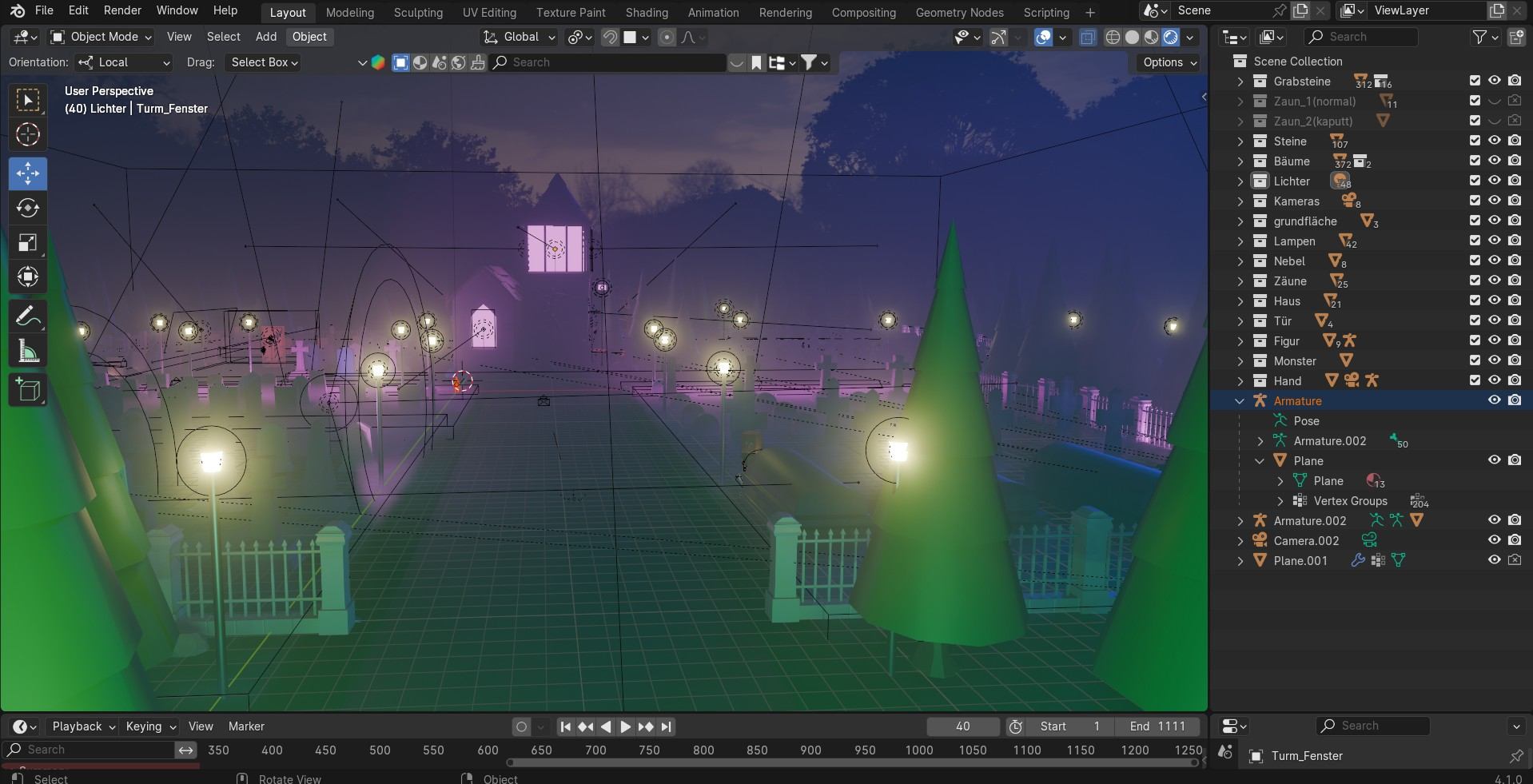 Run — Blender Arbeitsoberfläche